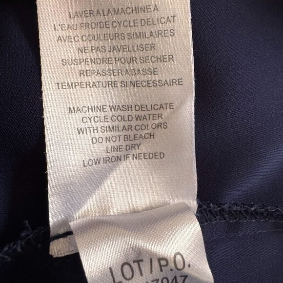 Tribal Jeans Women’s Large Navy Embroidered Boho Peasant Top Off Shoulder Blouse - Picture 5 of 8